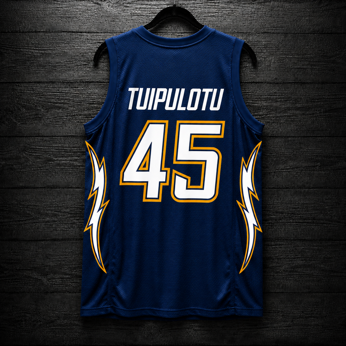 B-031m #45 Navy White Yellow Gold Basketball Jersey - MADE TO ORDER