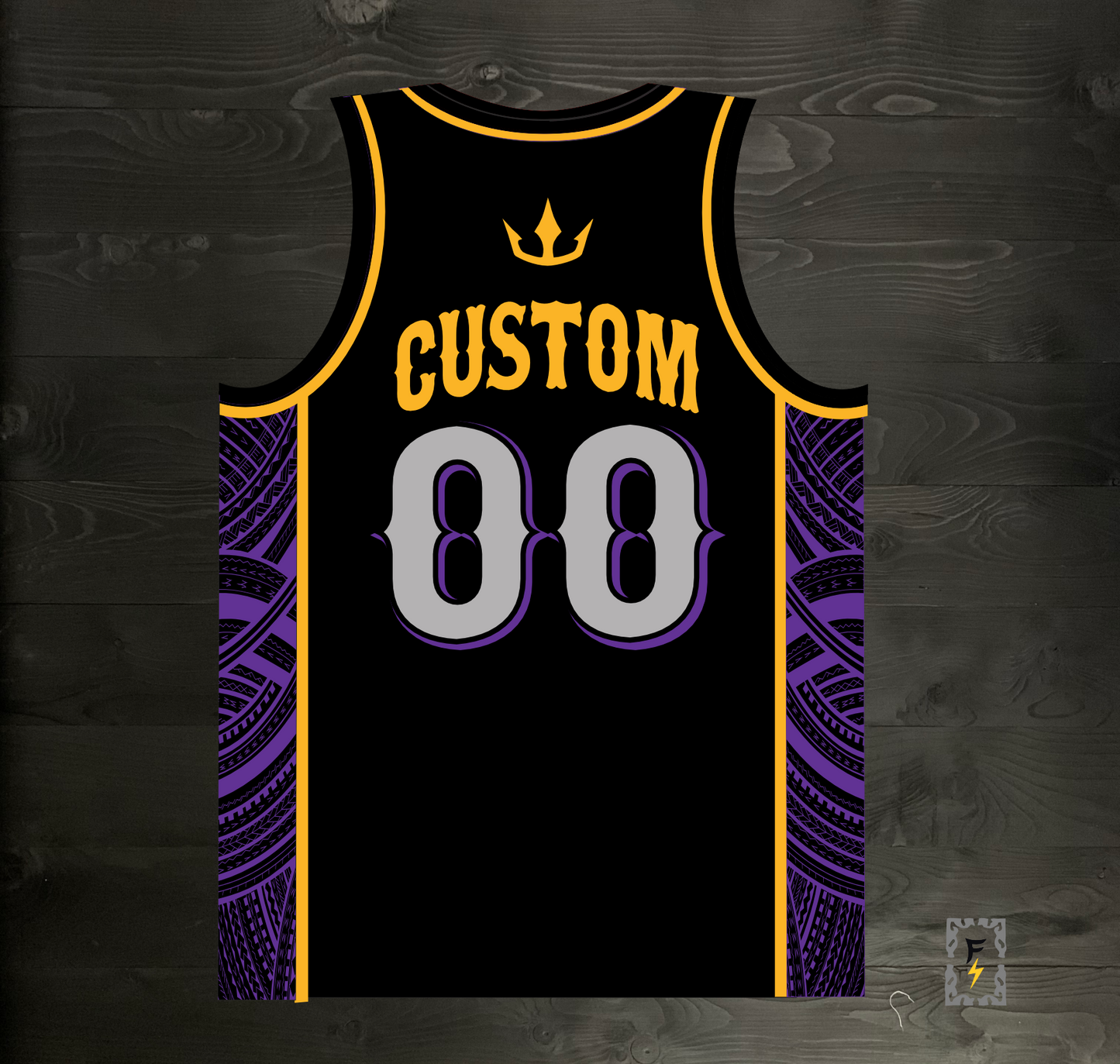 E-000m CUSTOM Black Purple Gold Tribal ALL SIZES - MADE ORDER