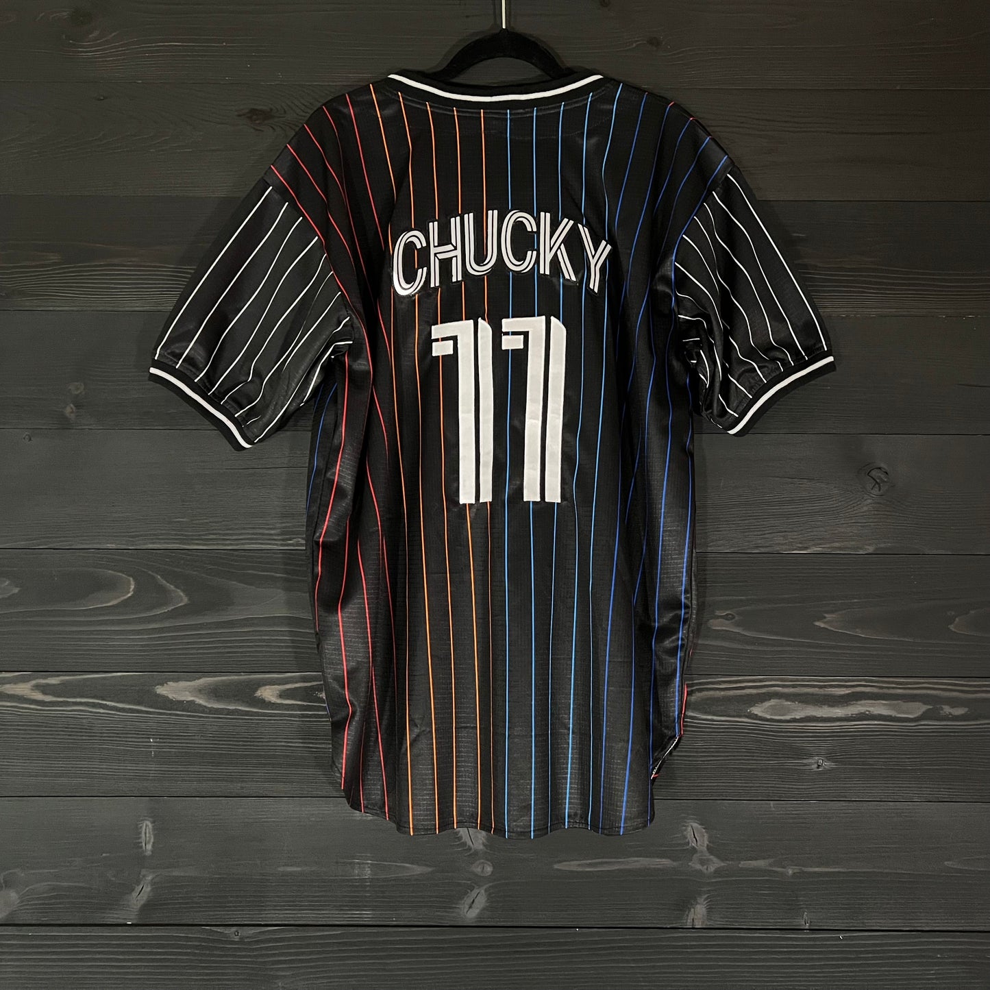 F-000m #11 Black Multi Pinstripe Baseball ALL SIZES - MADE ORDER