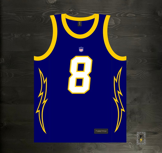 B-006m #8 Navy Alternate Gold ALL SIZES - MADE TO ORDER