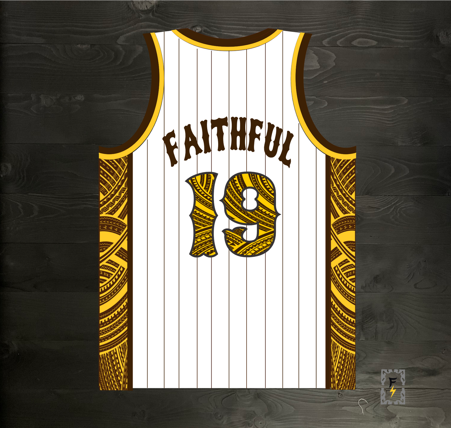 A-001m FAITHFUL #19 - FINE CITY White Tribalz Basketball Jersey ALL SIZES - MADE TO ORDER