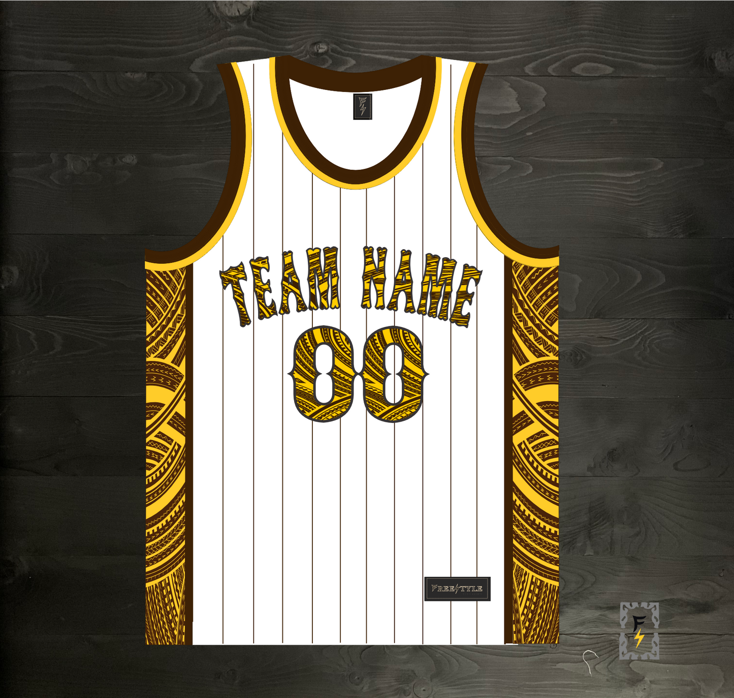 A-001m CUSTOM White Tribalz Basketball Jersey ALL SIZES - MADE ORDER