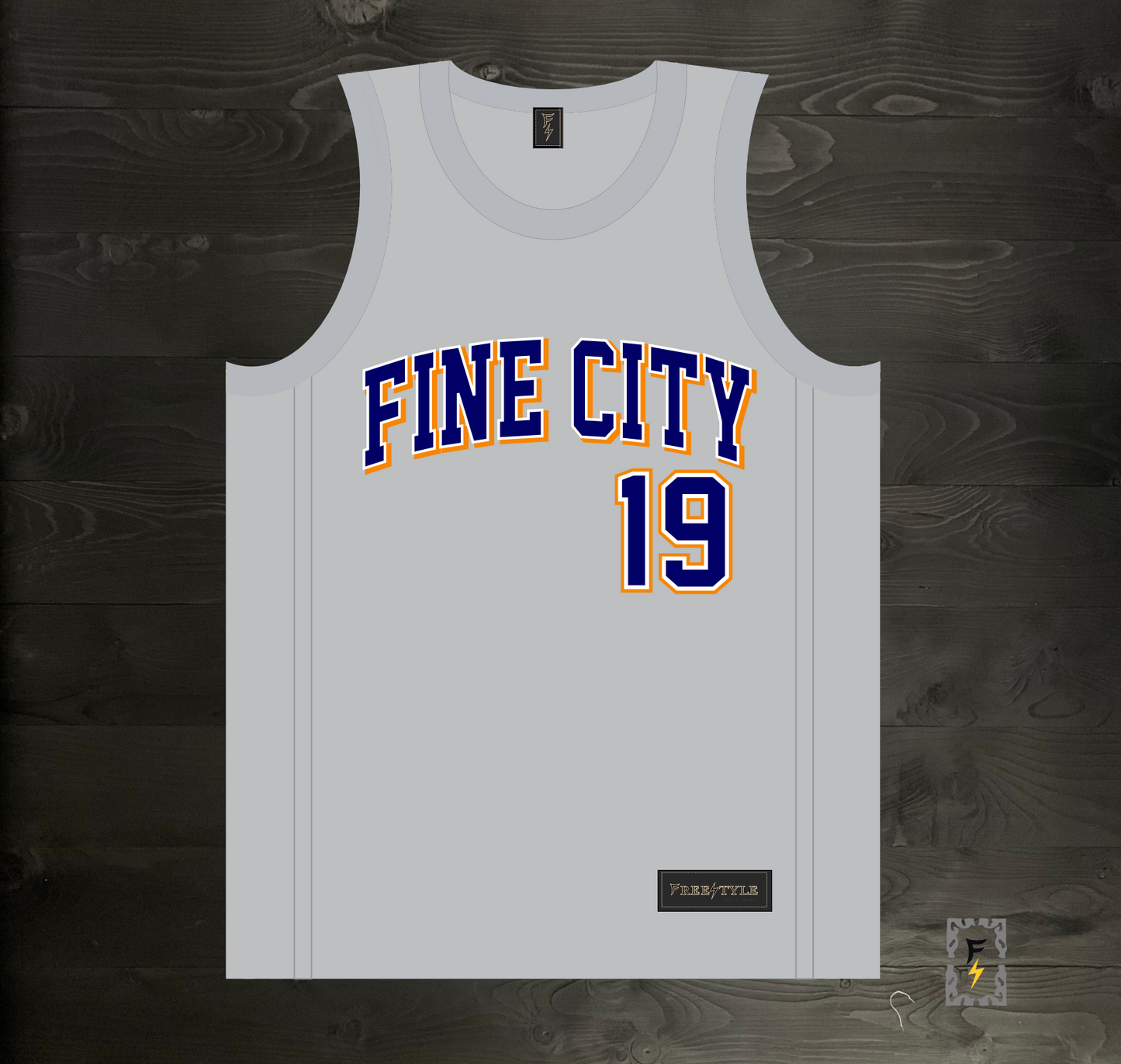 A-013m CUSTOM Gray Navy Orange Basketball Jersey ALL SIZES- MADE ORDER