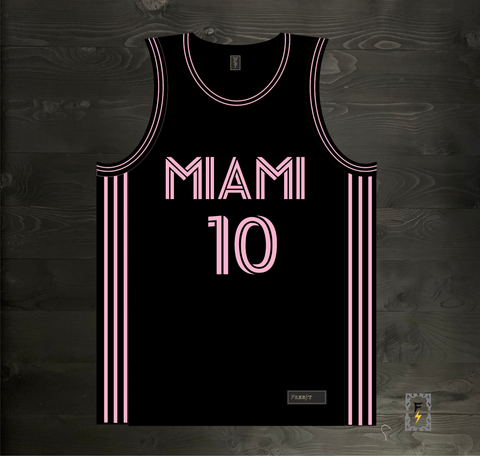 23-7001m MESSI #10 Miami Black Pink Traditional- MADE TO ORDER