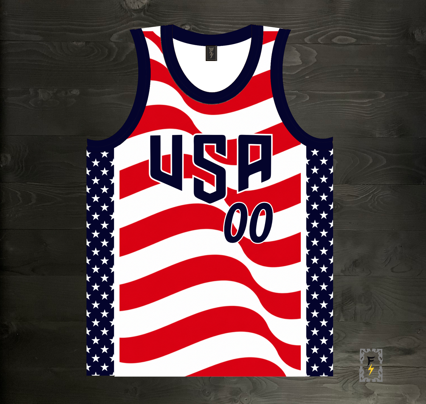 F-900m CUSTOM Name and #USA Inspired Basketball Jersey - MADE TO ORDER