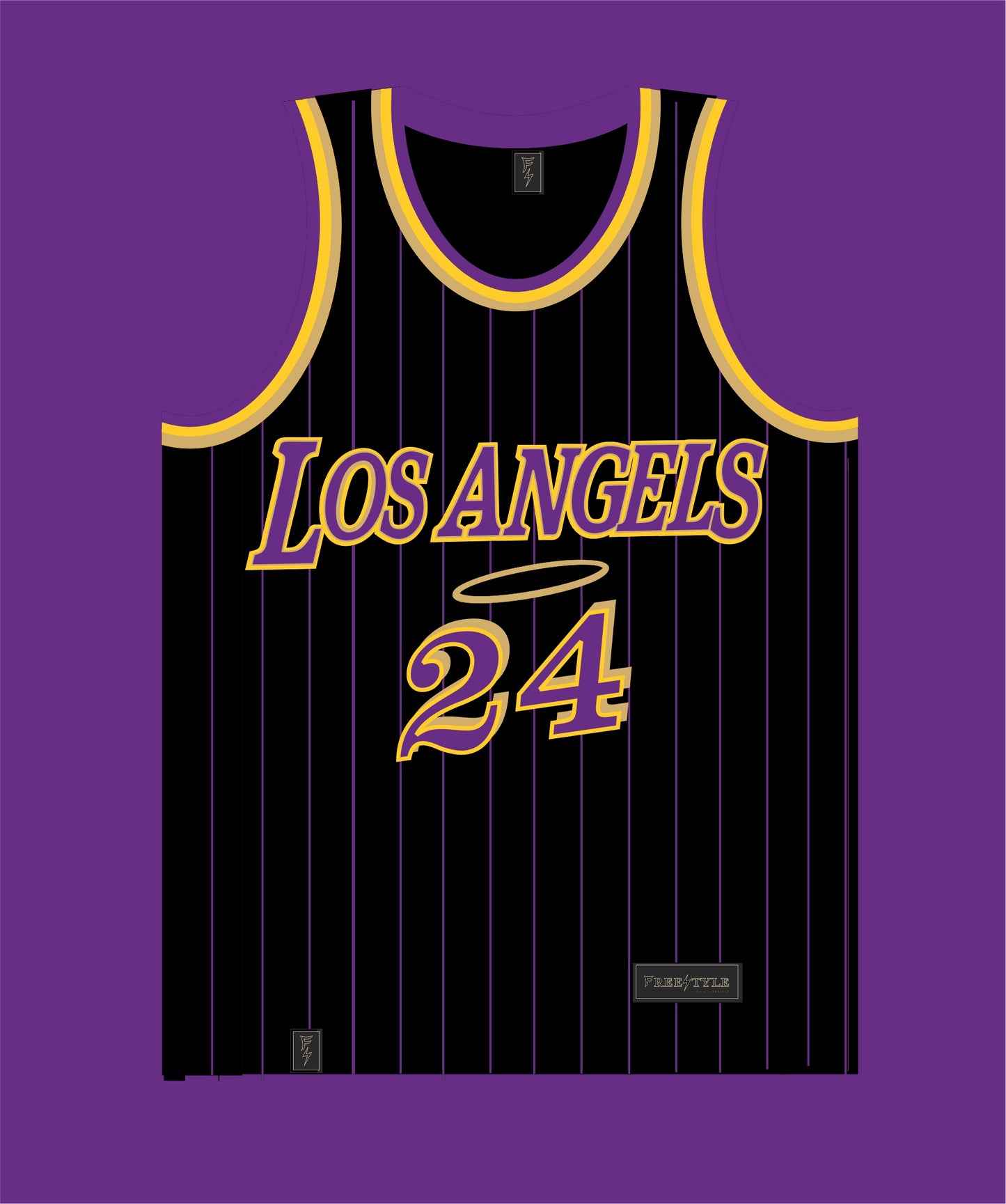 Los Angels in Black Purple Gold MAMBA #24