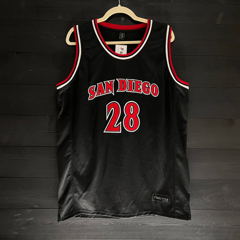 20-0100a FAULK #28 San Diego Solid Black Red White - Available Stock