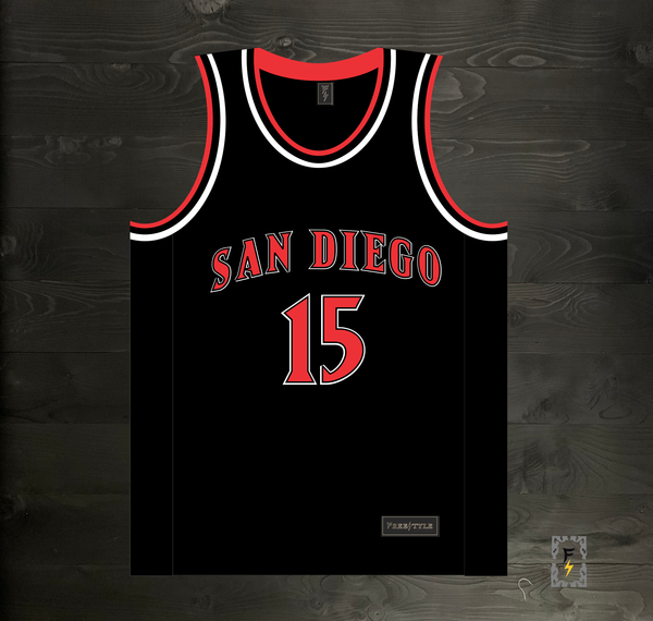 20-0100a KAWHI #15 San Diego Solid Black Red White - Available Stock
