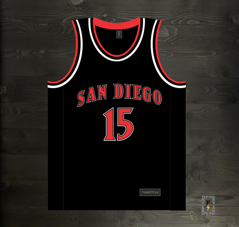 20-0100a KAWHI #15 San Diego Solid Black Red White - Available Stock