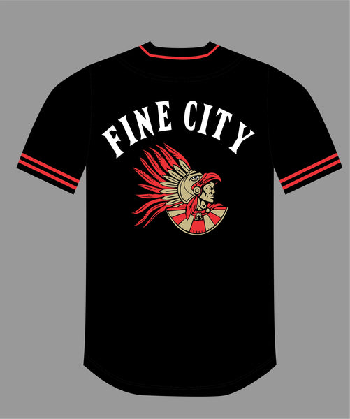 The Show Baseball Jersey in Black #19 FINE CITY