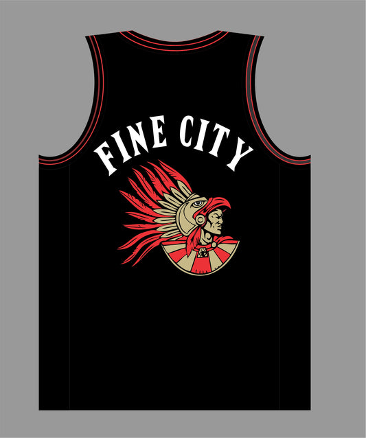 The Show Basketball Jersey in Black #19 FINE CITY